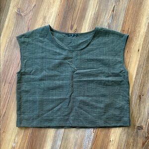 Olive Green Sleeveless Women's Top